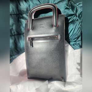 Authentic Christian Louboutin Black Studded Handbag Or Clucth Bag